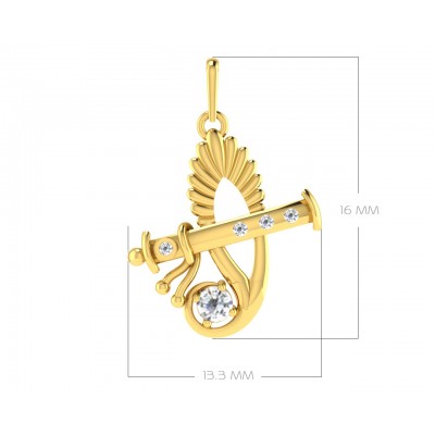 Sri Krishna Gold pendant with diamonds   